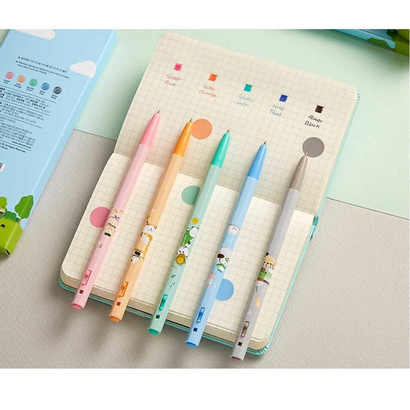 MONAMI 153 Yummy Ballpoint pens 0.5mm 5 Body colors Ink 5 colors - Image 4